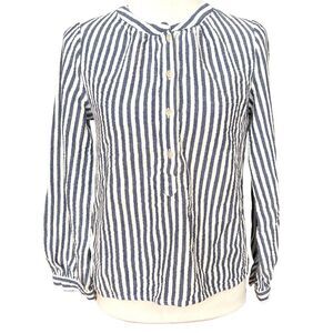 Universal Thread blue white stripes cotton henley top shirt long sleeve XS